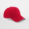 Cap - MOD. B25c:Classic Red, 100% cotton, Black, One Size